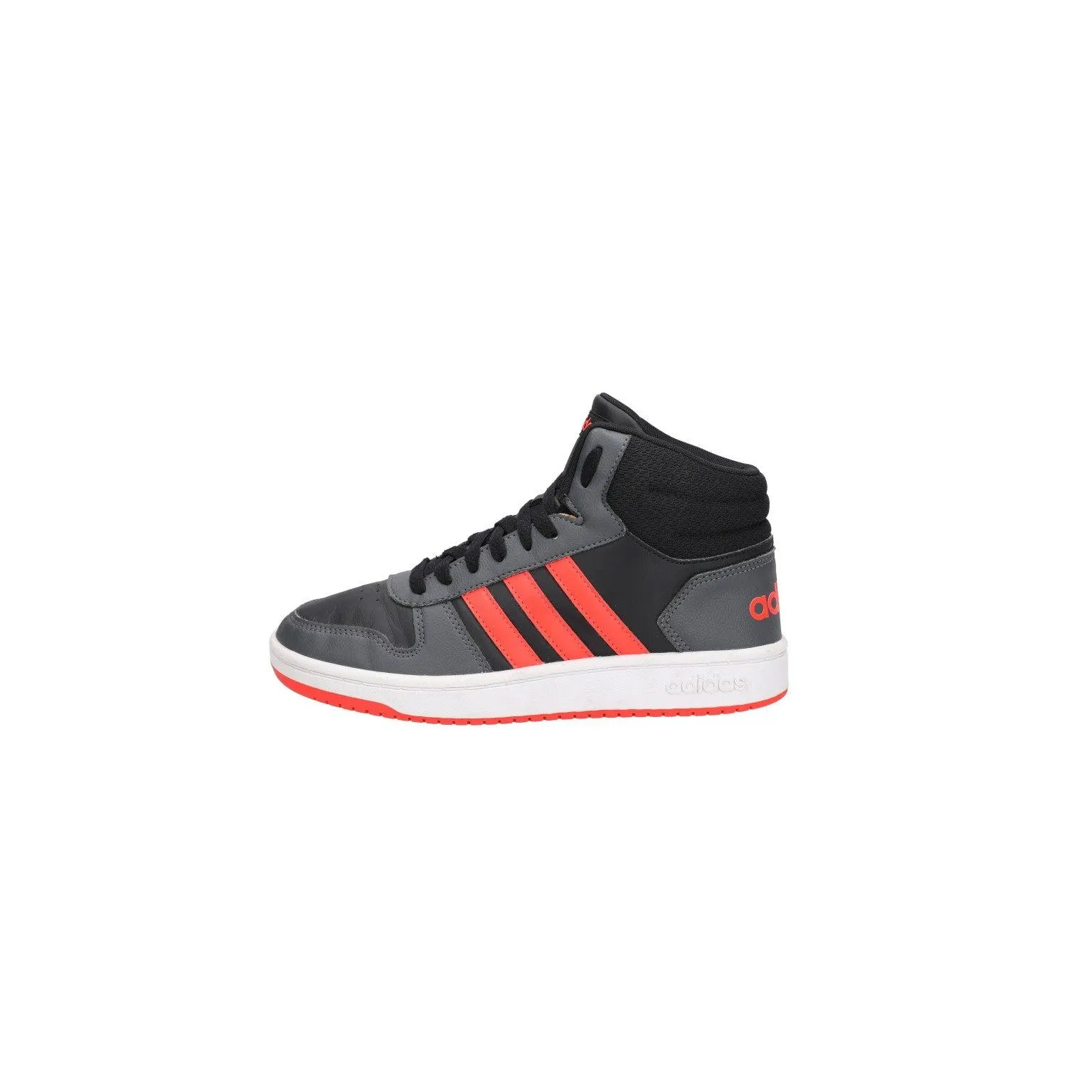 Adidas Hoops 2.0 Sneakers Leather Black Colour For Kids