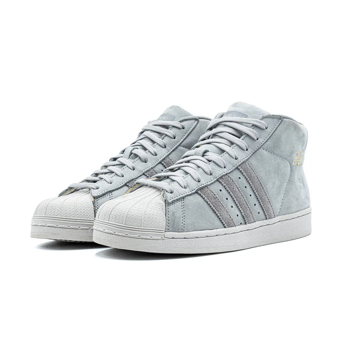 Adidas Pro Model High-Top Sneakers Nubuck Leather Grey Colour For Men