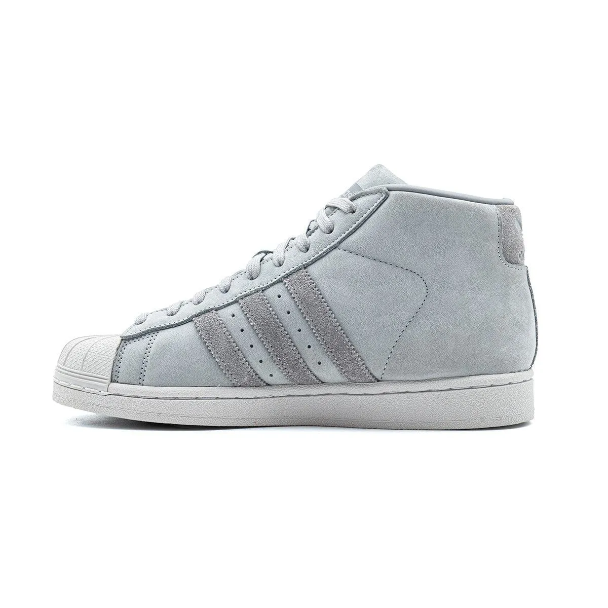 Adidas Pro Model High-Top Sneakers Nubuck Leather Grey Colour For Men