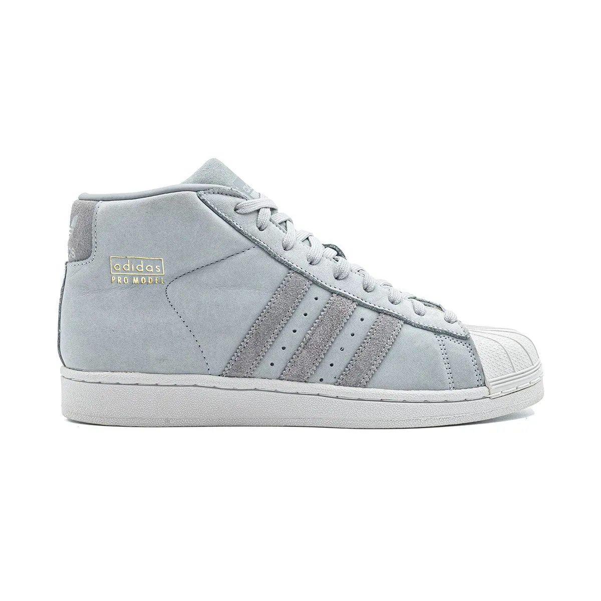 Adidas Pro Model High-Top Sneakers Nubuck Leather Grey Colour For Men