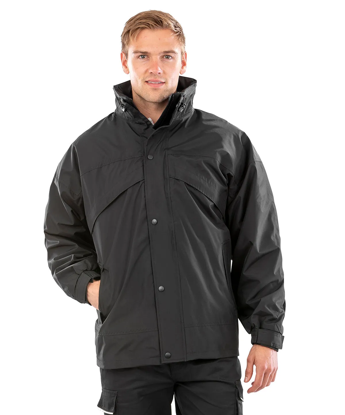 Black/Black - 3-in-1 zip and clip jacket