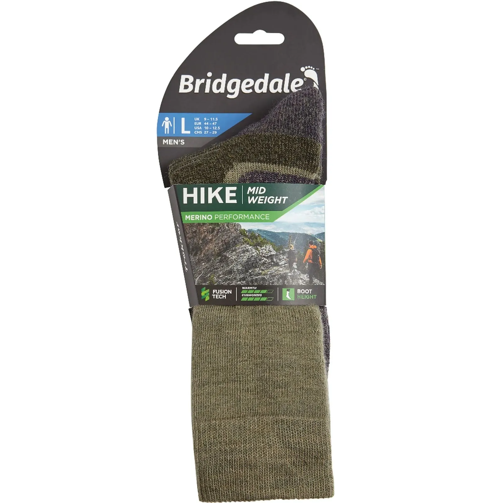 Bridgedale Mens Hike Midweight Merino Performance Walking Socks