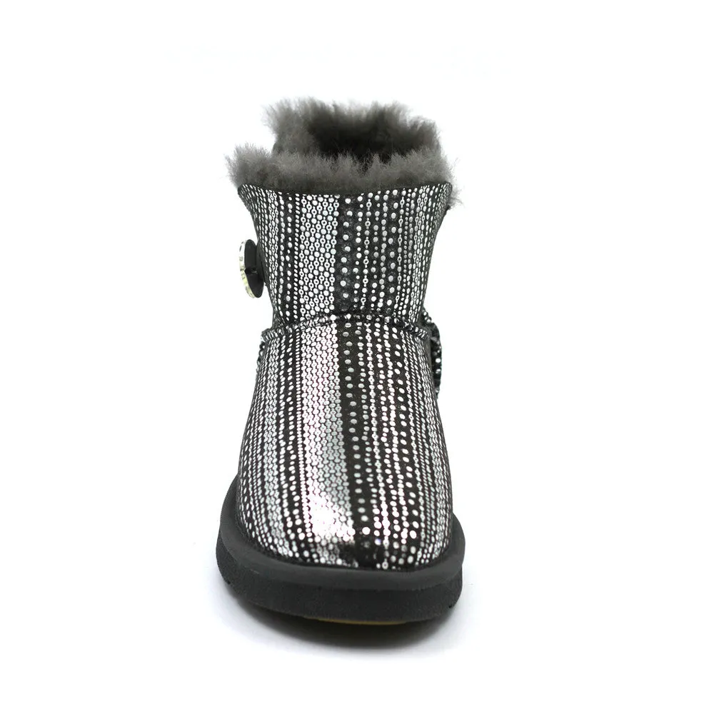 Crystal Dot Short Ugg Boot - Grey