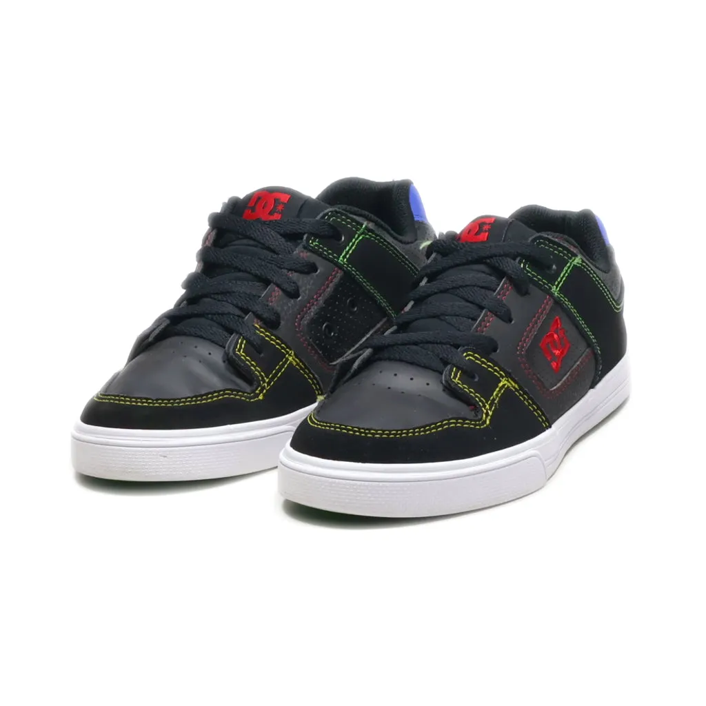 Dc Shoes Pure Skate Low-Top Sneakers Leather Black Colour For Women