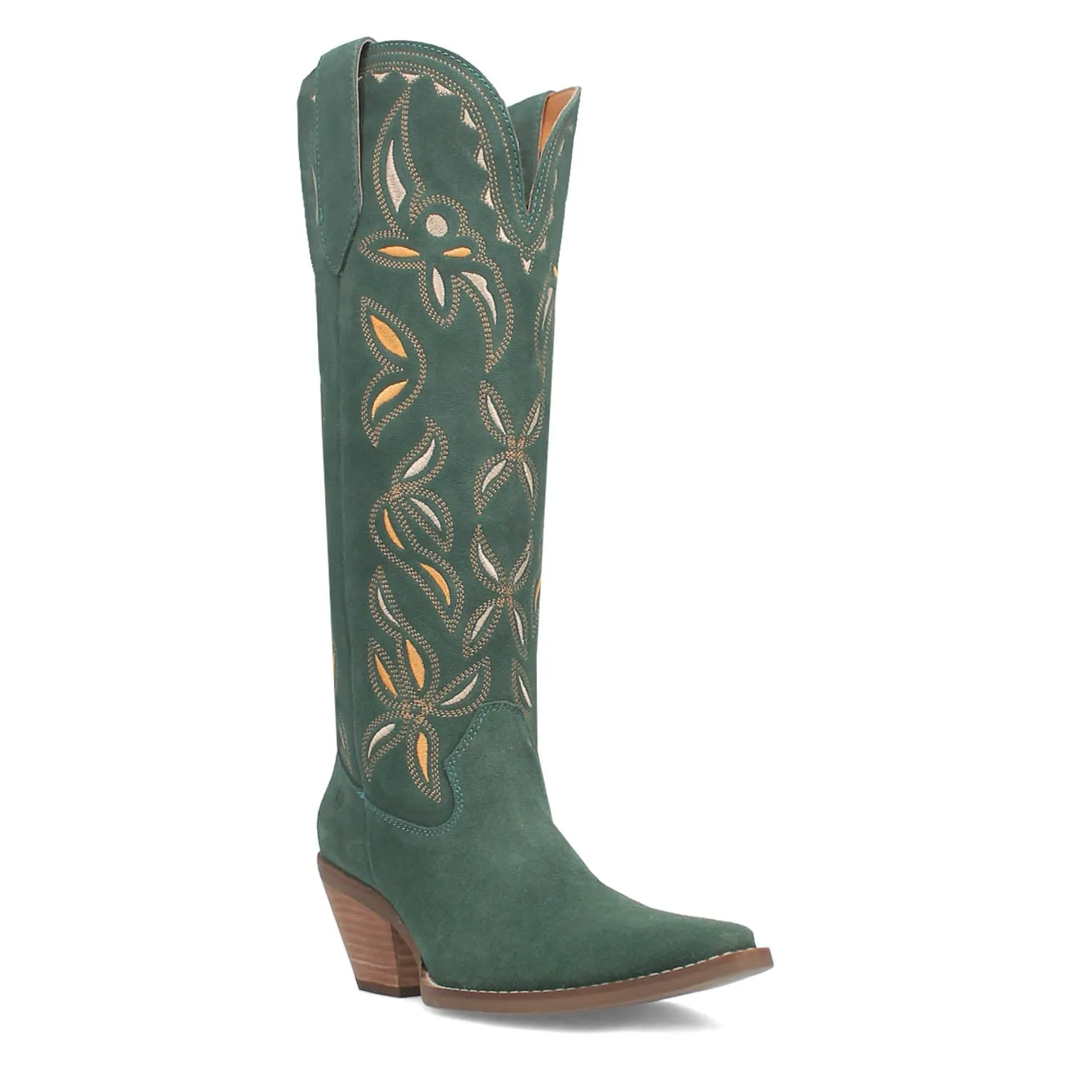 Dingo Womens Bandelera Green Suede Cowboy Boots