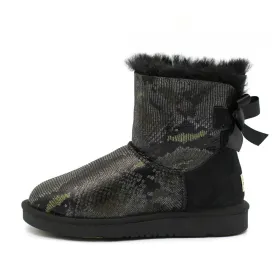 Fiona Back Bow Short Ugg Boot - Black