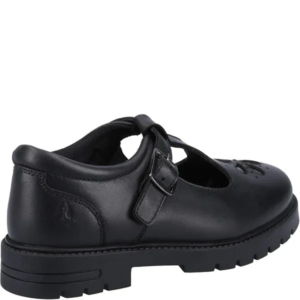 FIONA Girls Leather T-Bar Shoes Black