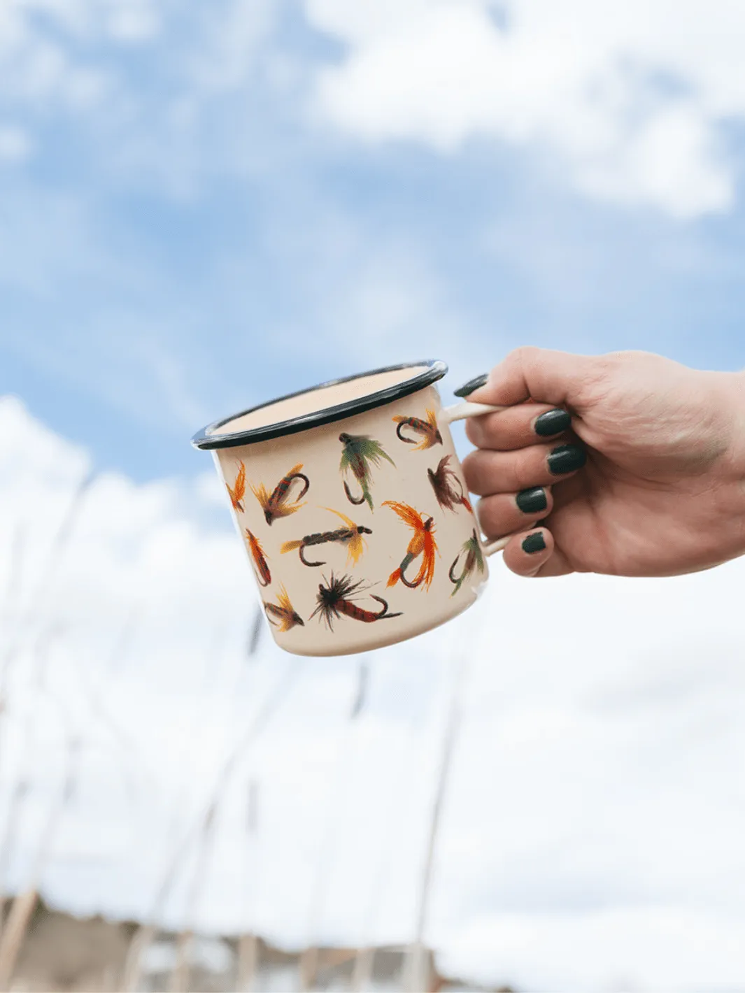 Fishing Flies Enamel Mug