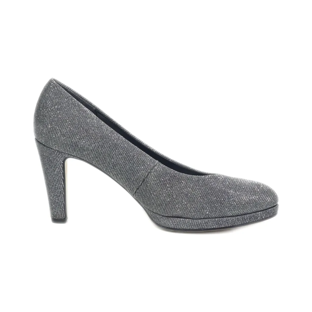 Gabor High-Heel Shoes Fabric Silver Colour For Women