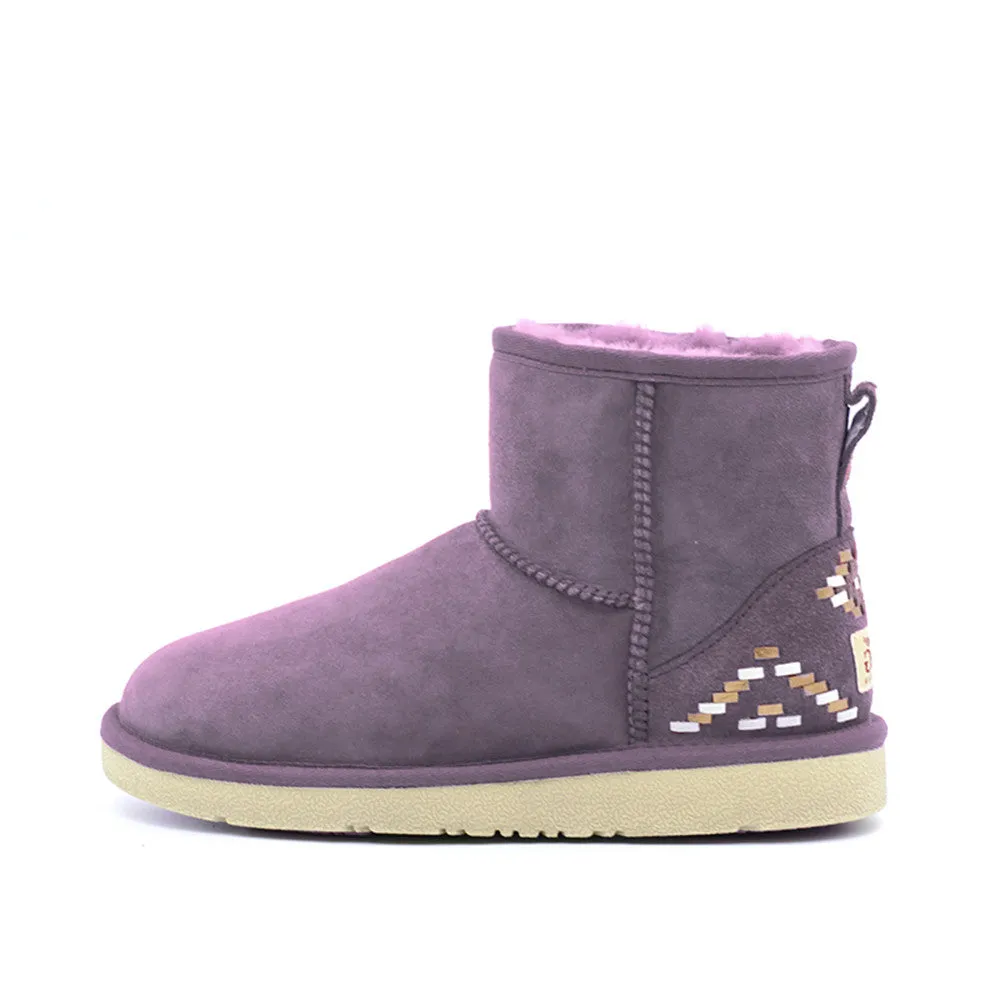 Geometric Short Ugg Boot - Purple