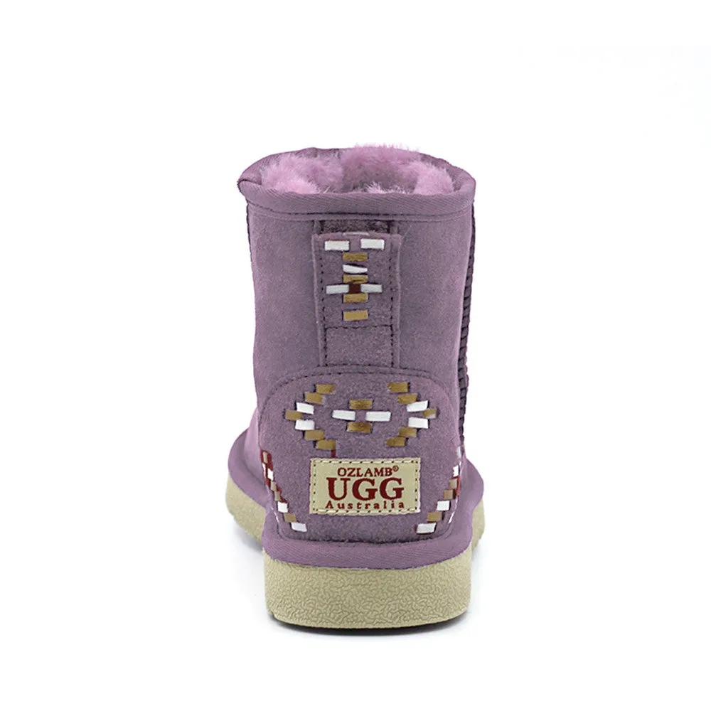 Geometric Short Ugg Boot - Purple