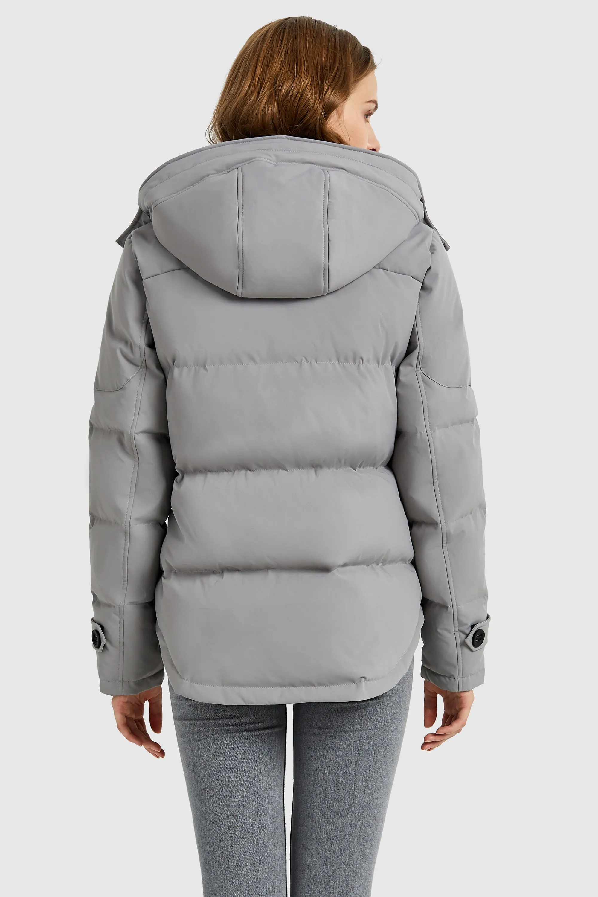 Hooded Down Jacket with Pockets