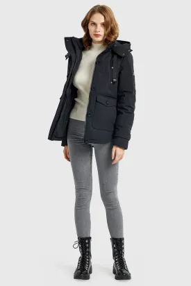 Hooded Down Jacket with Pockets