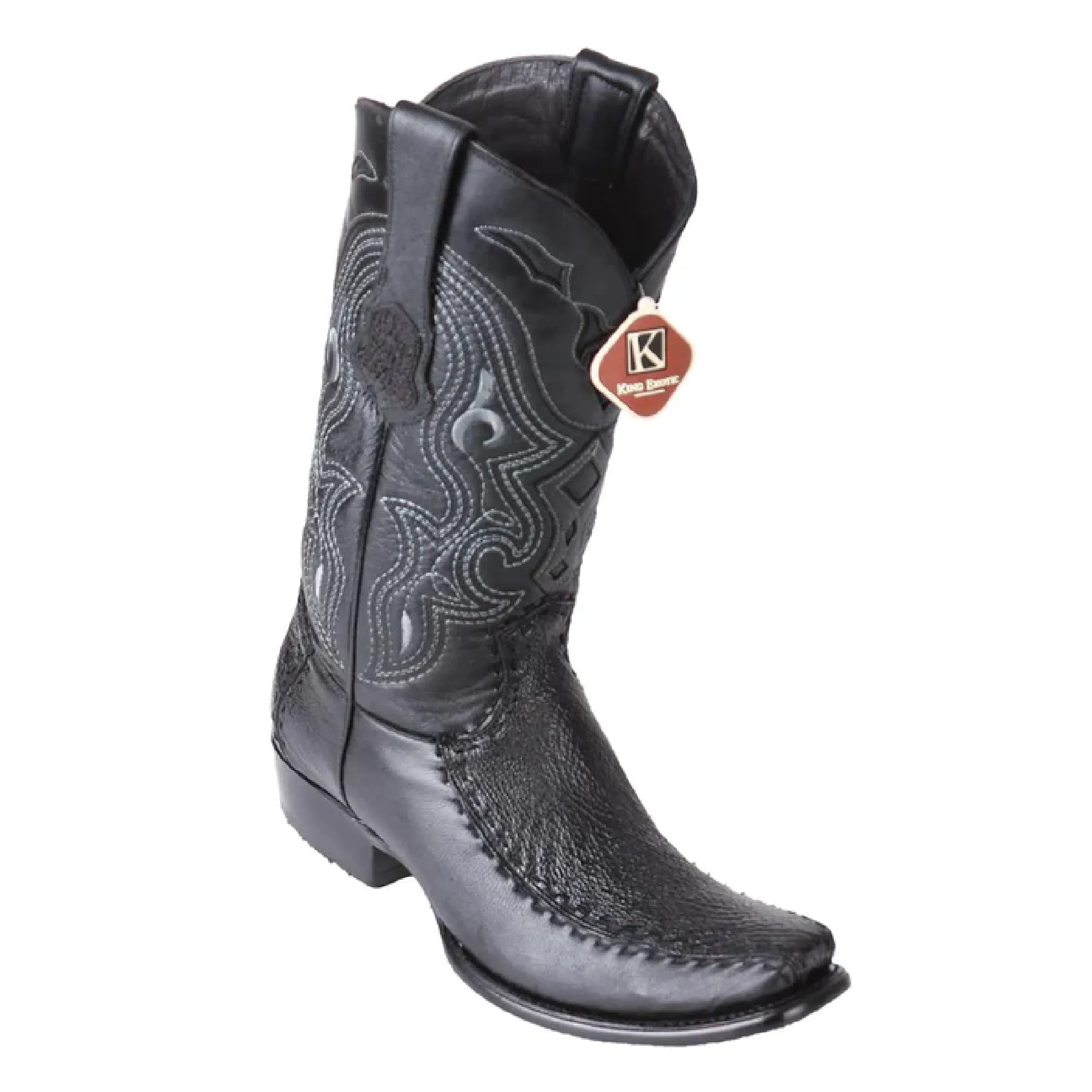 King Exotic Boots #479F0905 Men's | Men's Shark Y Deer Boots Handcrafted Color Black