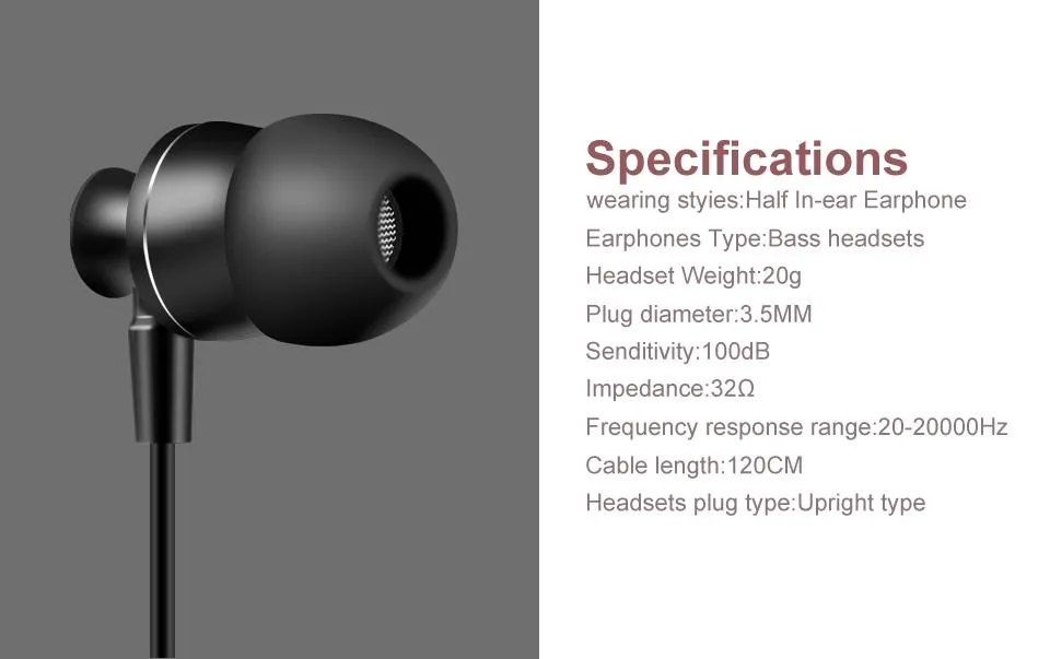 M3 Metal Earbuds with Microphone