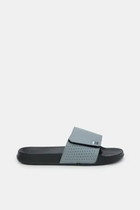 Men Grey Slide With Velcro