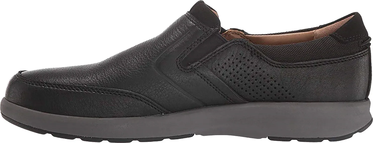 Men's Clarks Un Trail Step Black Leather Black Leather