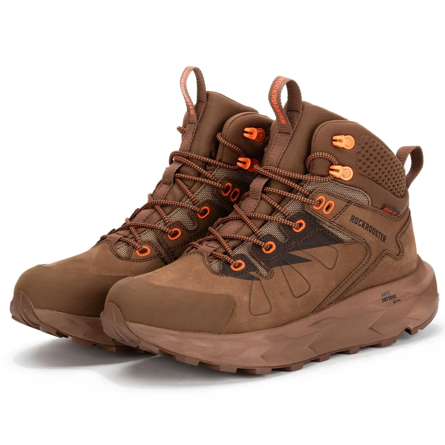 ROCKROOSTER Farmington Brown 6 Inch Waterproof Hiking Boots with VIBRAM® Outsole  OC21031