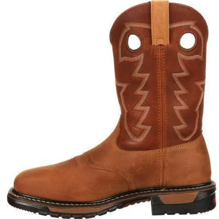 Rocky Men's Original Ride Steel Toe WP Western Boot- Brown- RKYW041