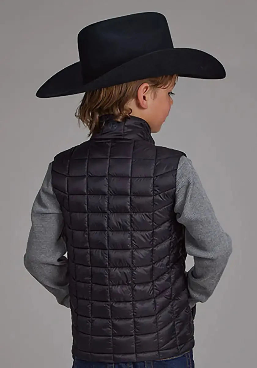 Roper Boy's Lightweight Puffer Vest (Black) - Children's Vest