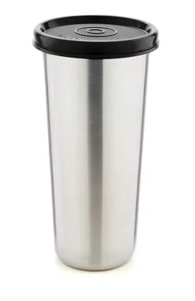 SignoraWare Stainless Steel Tumbler with Lid | Air Tight Leak Proof Glass Tumblers for Office Gym Yoga Hiking Trekking Travel Home Kitchen (450ml), Set of 1, Black