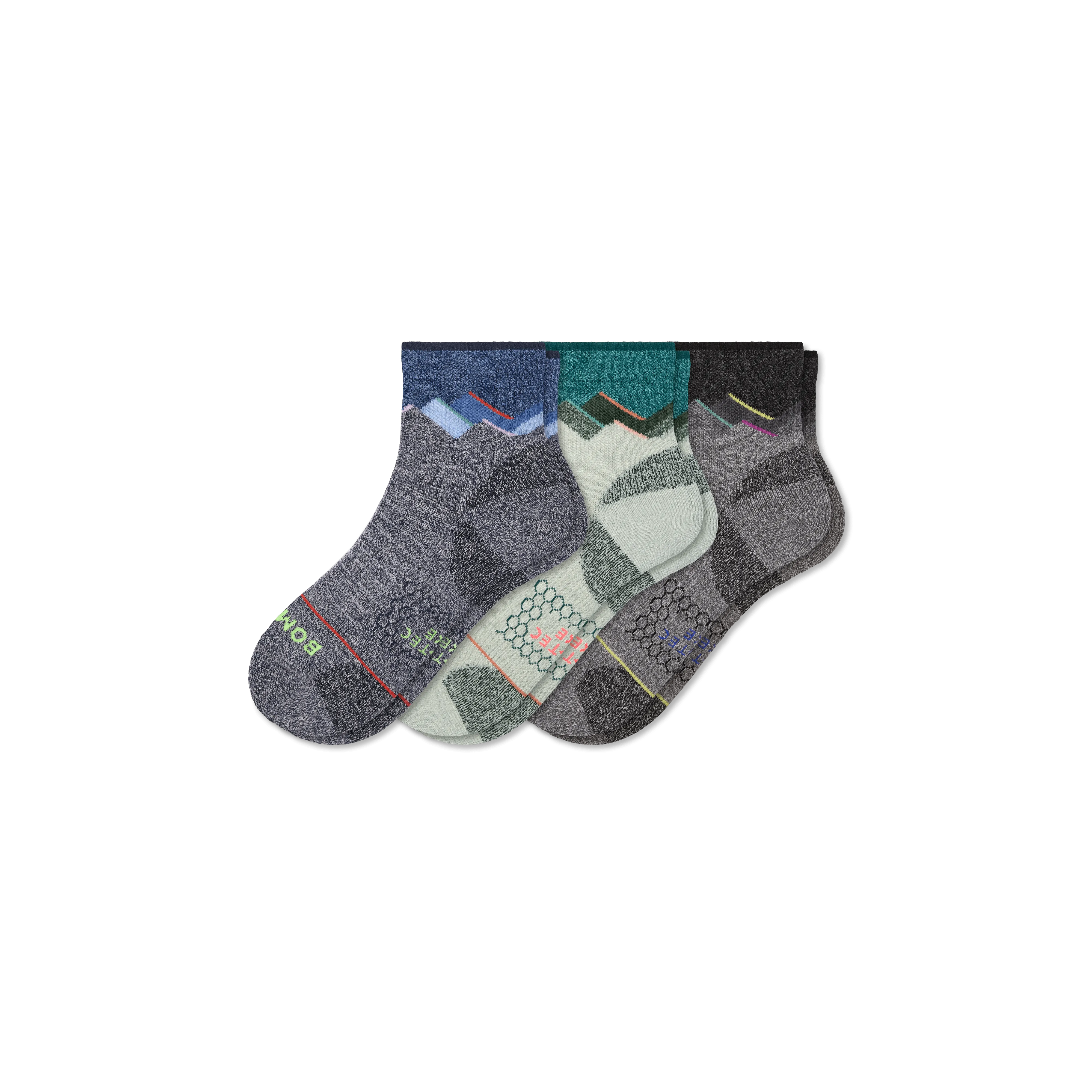 Women's Merino Wool Blend Hiking Quarter Sock 3-Pack