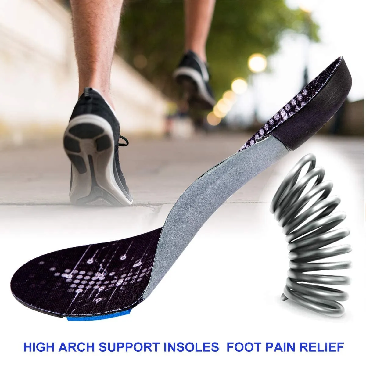 XiFan96 | Shoe Insoles for Men and Women | Flat Feet Plantar Fasciitis Arch Support for Walking, Running, Hiking